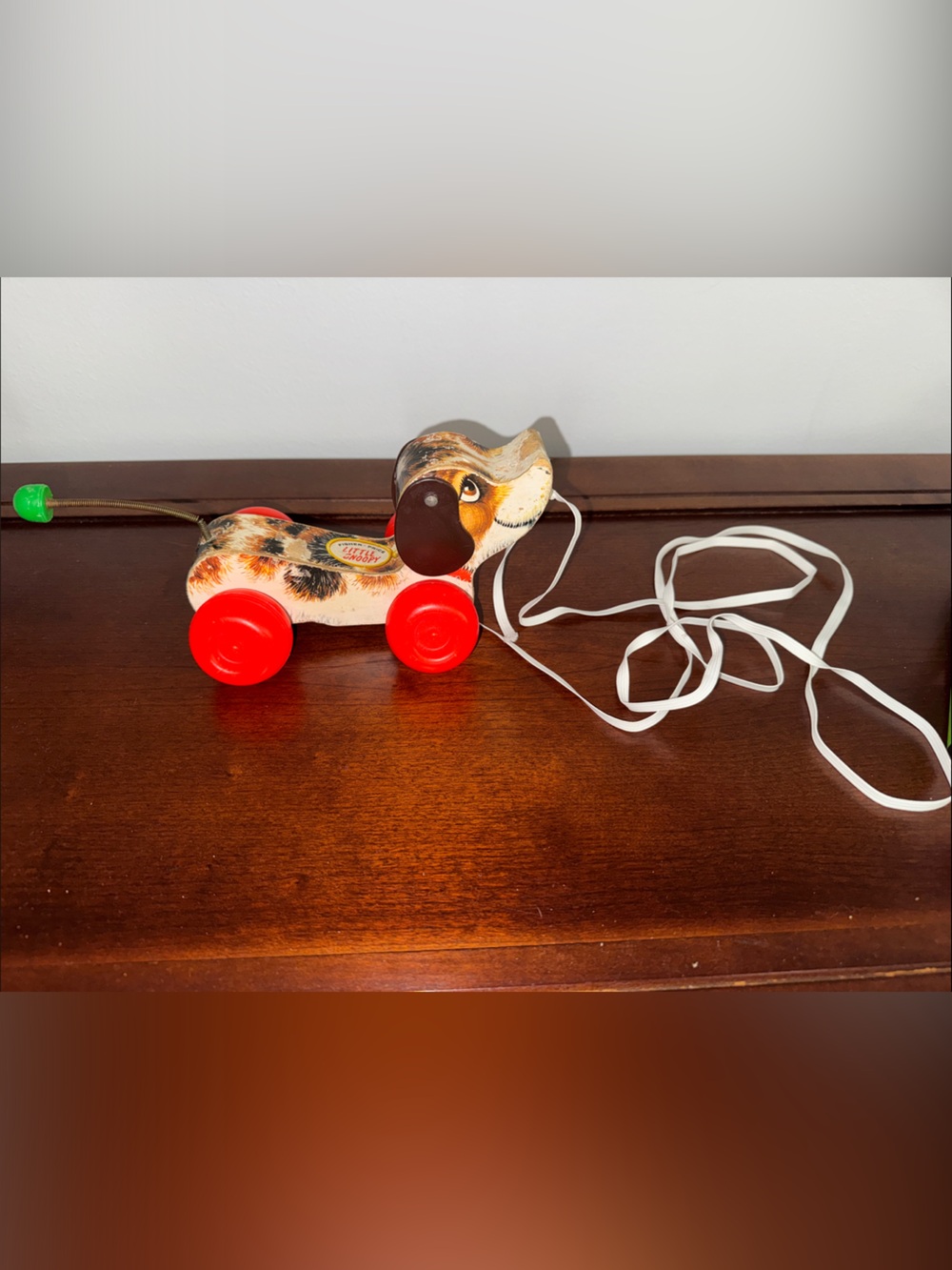 Vintage 1965 Fisher-Price Little Snoopy Wooden Pull Dog